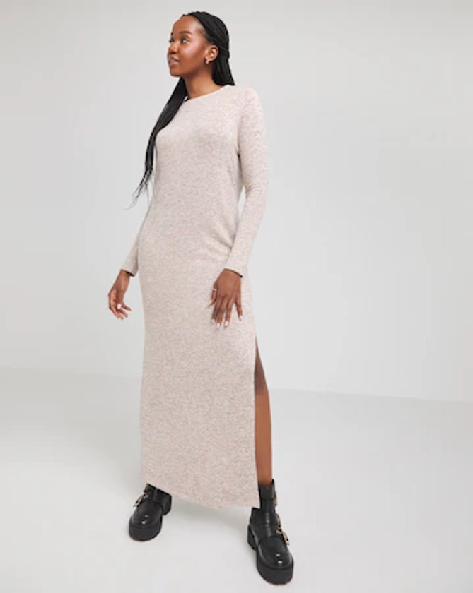 Beige Marl Cosy Maxi Column Dress | Simply Be