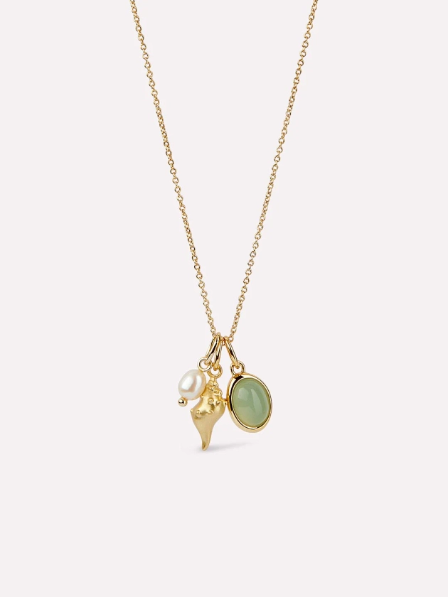 Gold Charm Necklace - Ocean