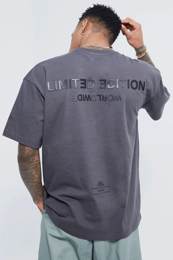 Oversized Raised Limited Text T-shirt