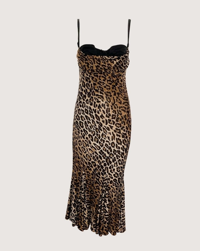 Dolce & Gabbana Vintage Leopard Bustier Dress (S-M) — sororité.