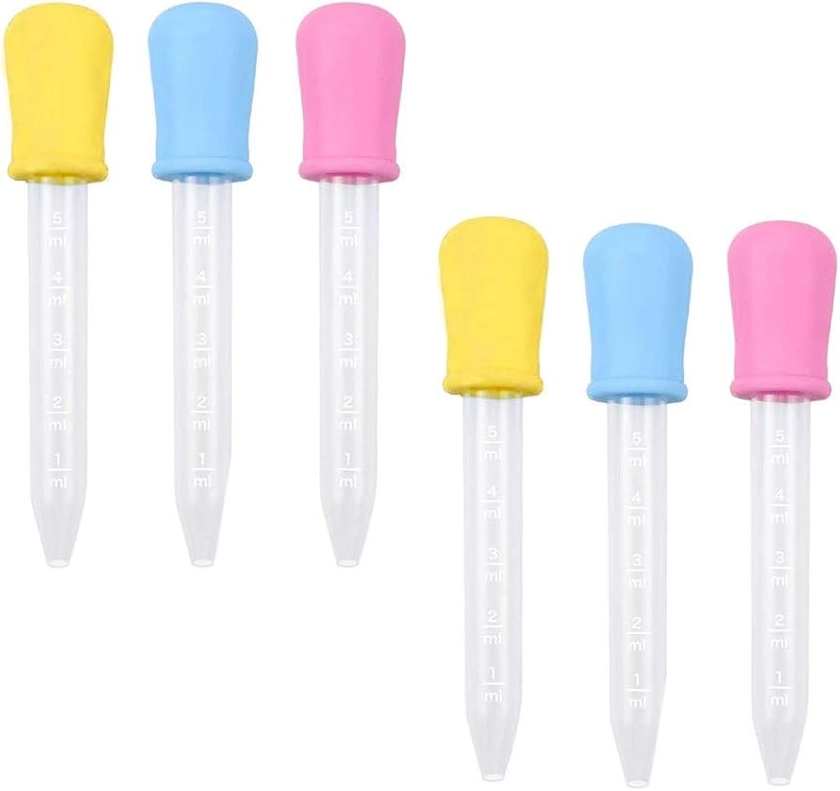 Desenda 6pcs 5ml Food Grade Silicone and Plastic Droppers Pipettes for Candy Sweet Kids Children Kitchen Gummy Mold and Crafts