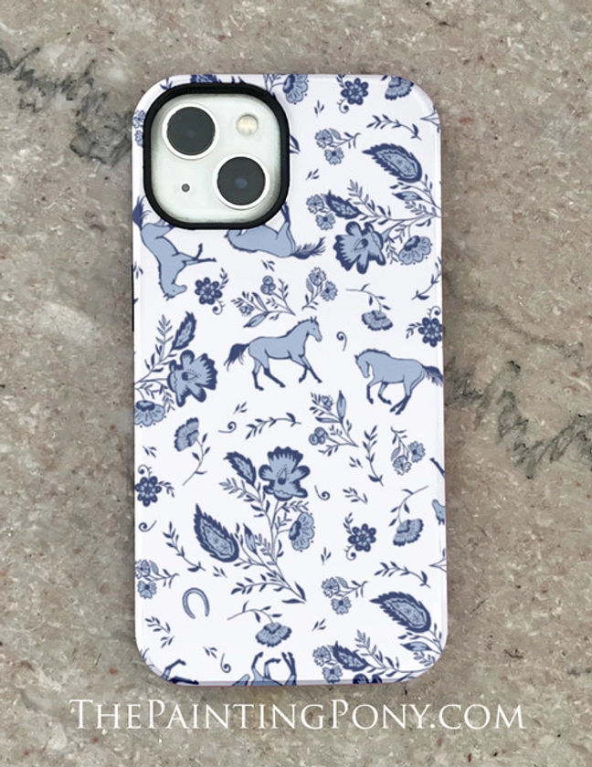 Country Horses Floral Pattern Phone Case (Other colors available)
