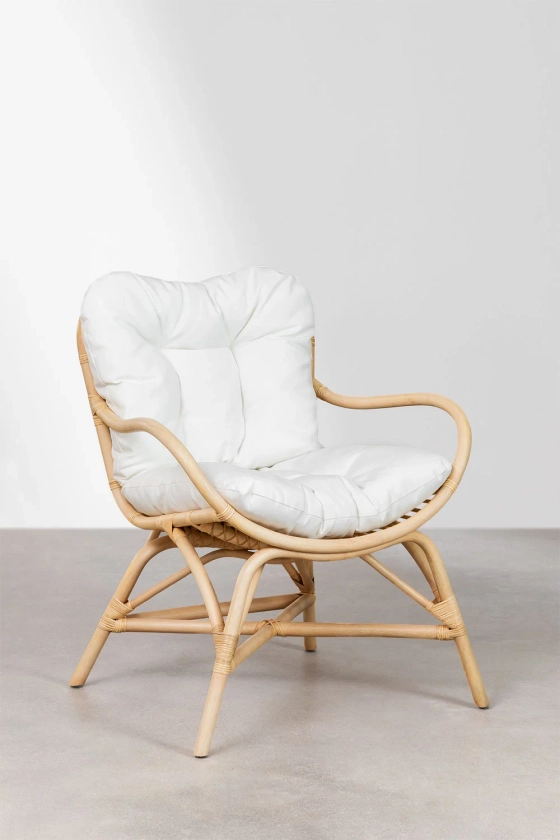 Fauteuil de jardin en rotin Makena