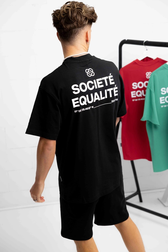 Equalité Equalité Societé Oversized T-Shirt Heren Zwart - Soccerfanshop.nl