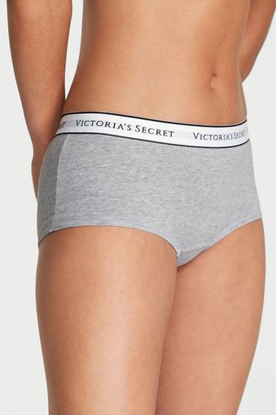 Victoria's Secret Charcoal Heather Grey Short Logo Knickers