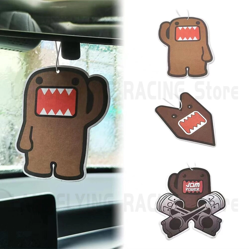 Hot Sale Car Air Freshener Hanging Rearview Mirror Perfume Pendant JDM Style For Kawaii Domo Kun Aromatherapy Interior Accessory