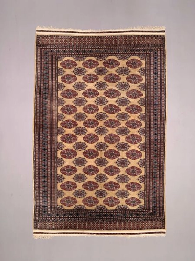 Fine Vintage Pakistani Rug, 290x190 Cm Turkoman Bokhara Large, Shabby | Vinterior