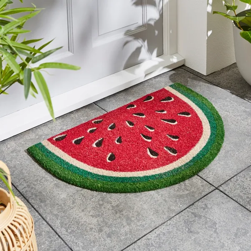 Watermelon Half Moon Coir Outdoor Doormat