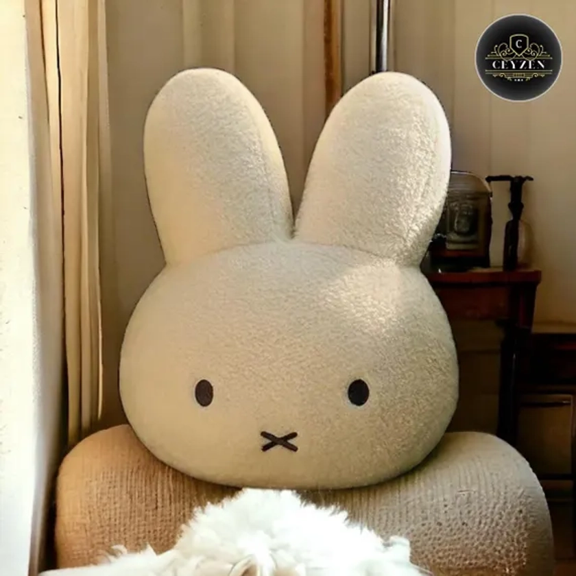 Adorable Kawaii Miffy Plush Pillow – Cute Cartoon Doll Toy for Creative Room Decor, Sweet Ornament, and Perfect Birthday Gift Idea