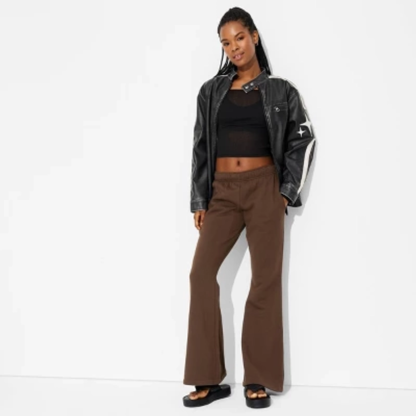 Women's High-Rise Flare Sweatpants - Wild Fable™ Brown XXS