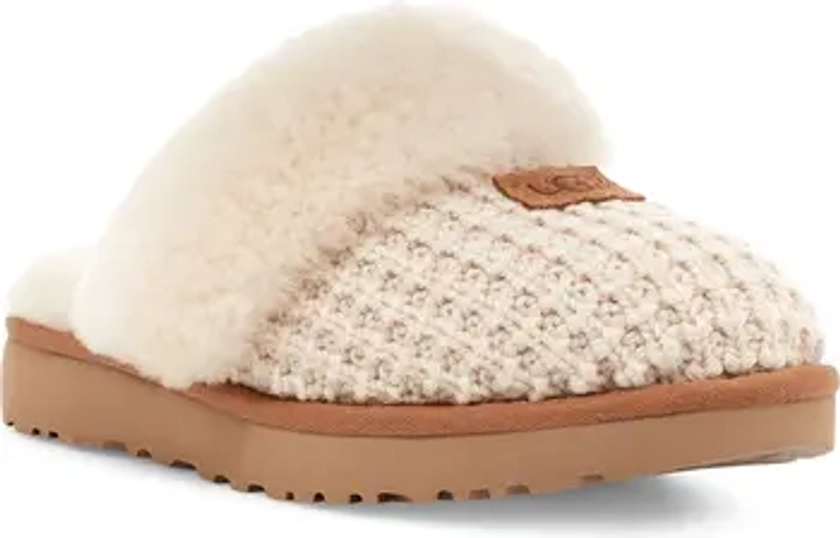 Cozy Knit Genuine Shearling Slipper