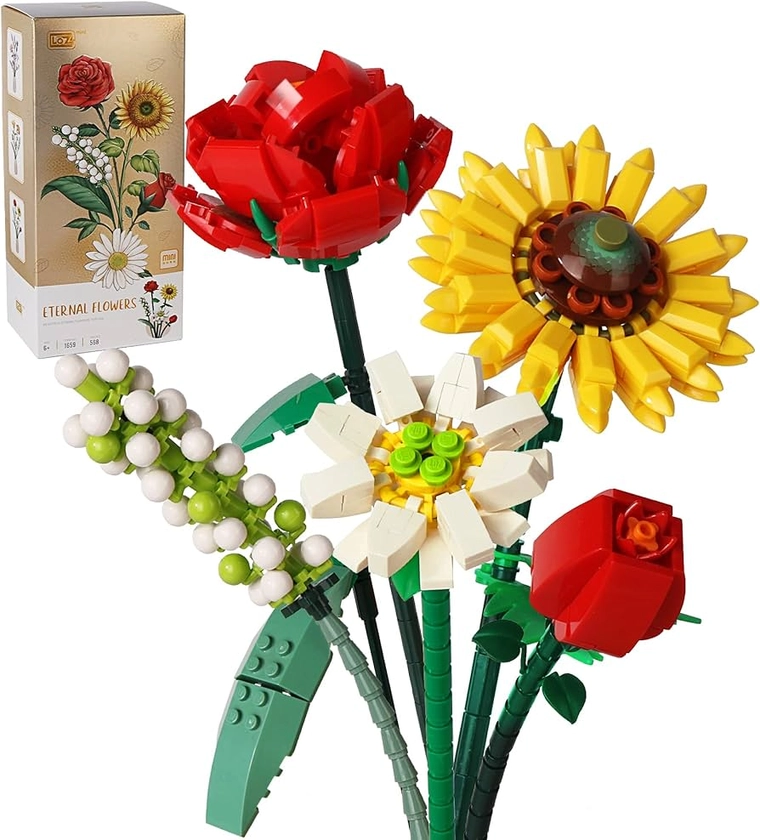 Amazon.com: ZIYOSTAR Mini Bricks Flower Bouquet Building Sets, Artificial Flowers, DIY Unique Decoration Home, 568 Pieces Botanical Collection for Ages 8-12 yrs Old Girl（Not Compatible with Lego Set ） : Toys & Games