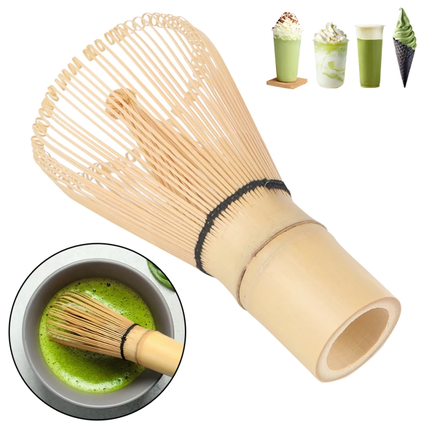 Fouet à Thé Vert Matcha 100 en Bambou, Accessoires de Cuisine, Brosse à Thé, Outil de Cérémonie Japonaise