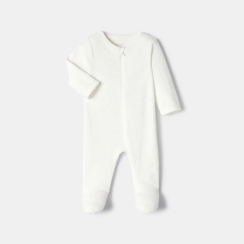 Pyjama en velours dévoré blanc naissance Absorba Blanc