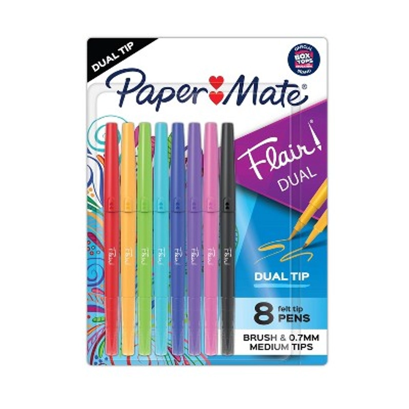 Paper Mate Flair 8pk Dual Brush Pens Multicolored