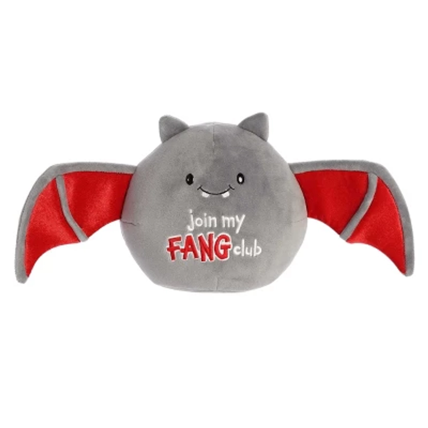 Aurora Small Fang Club Bat JUST SAYIN' Spooky Stuffed Animal Gray 8"