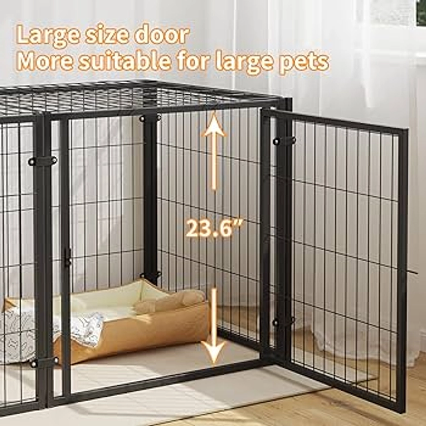 Amazon.com : LURIVA Heavy Duty Large Dog Crate, 48" L x 24" H, Dog Cage, Dog Kennel, Big Dog Crate for Small Medium Large Dogs, Puppy Dog Playpen, Pet Cage, Pet Playpen Yard, Indoor Outdoor, XL : Pet Supplies