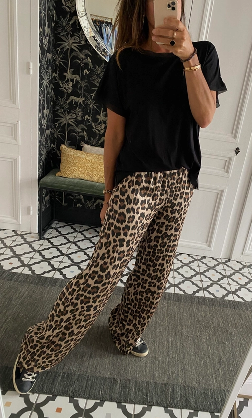 Pantalon fluide leopard