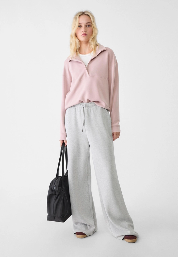 Soft-touch palazzo trousers - Women's Knitwear | Stradivarius Italy