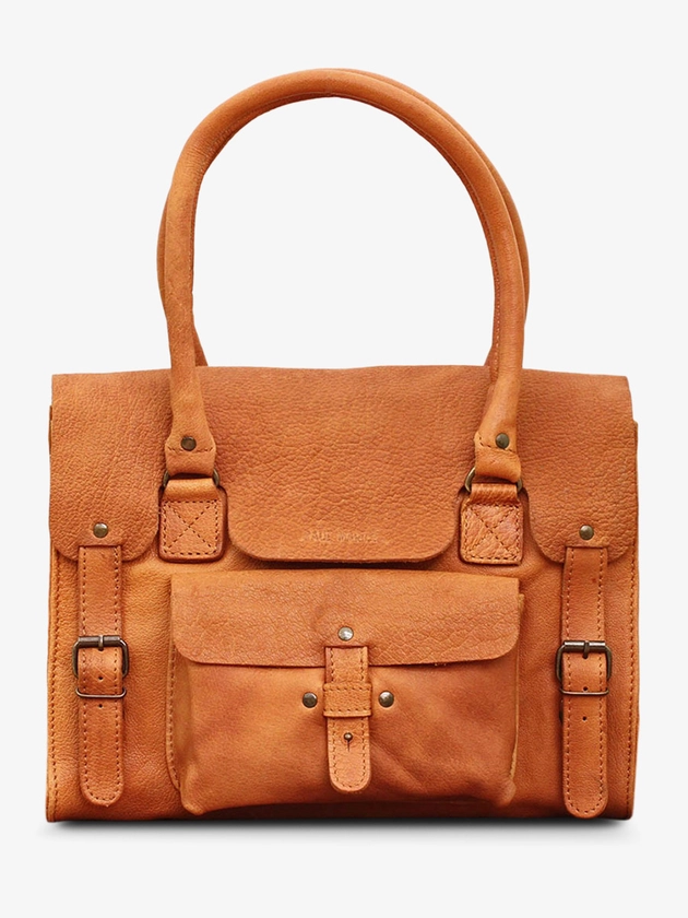 LeRive Gauche M Sable - sac bandoulière cuir femme Beige | PAUL MARIUS