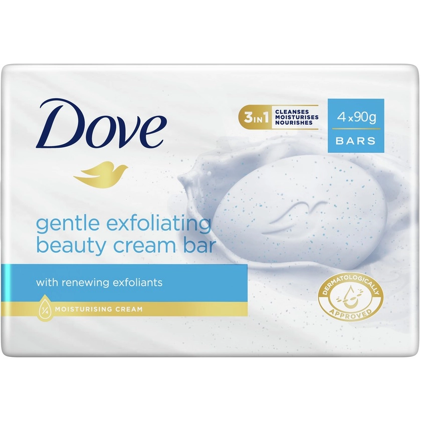 Dove Beauty Cream Bar Exfoliating Soap 360g 4 Bars