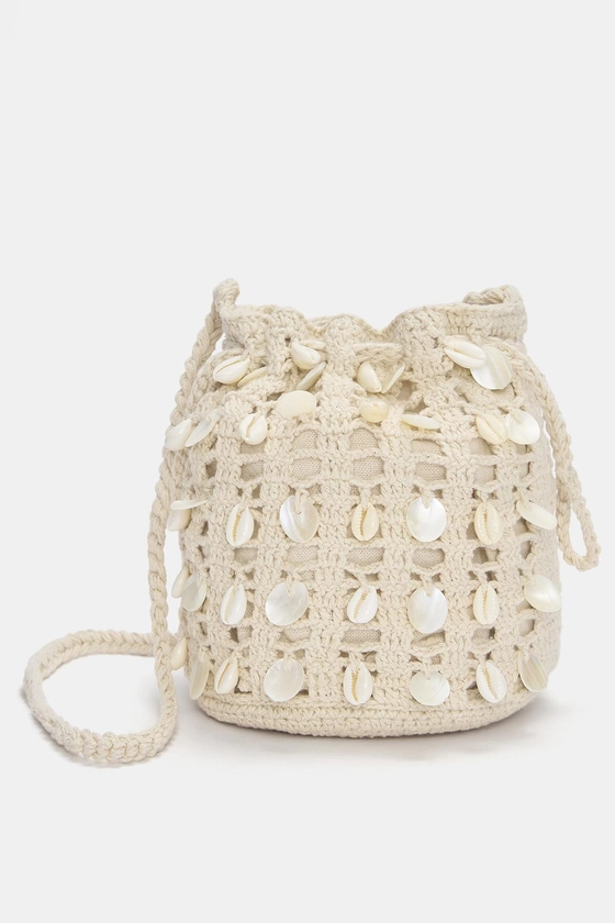 Bolso bombonera crochet conchas