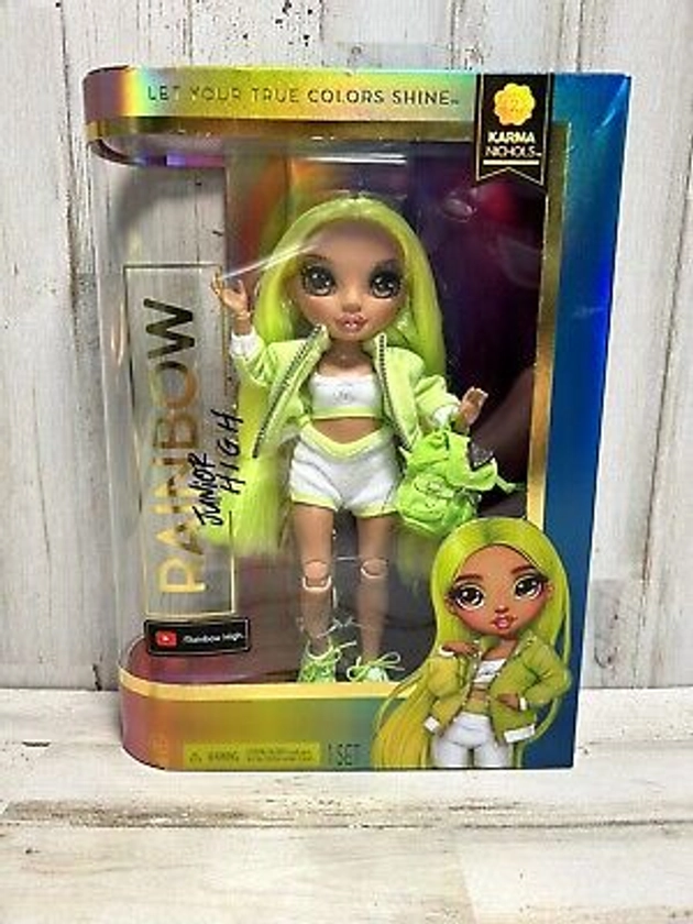 Rainbow High Jr High Series 2 Karma Nichols- 9" NEON Green Posable Fashion Doll