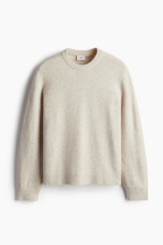 Pull Regular Fit en maille fine - Beige clair chiné - HOMME | H&M FR