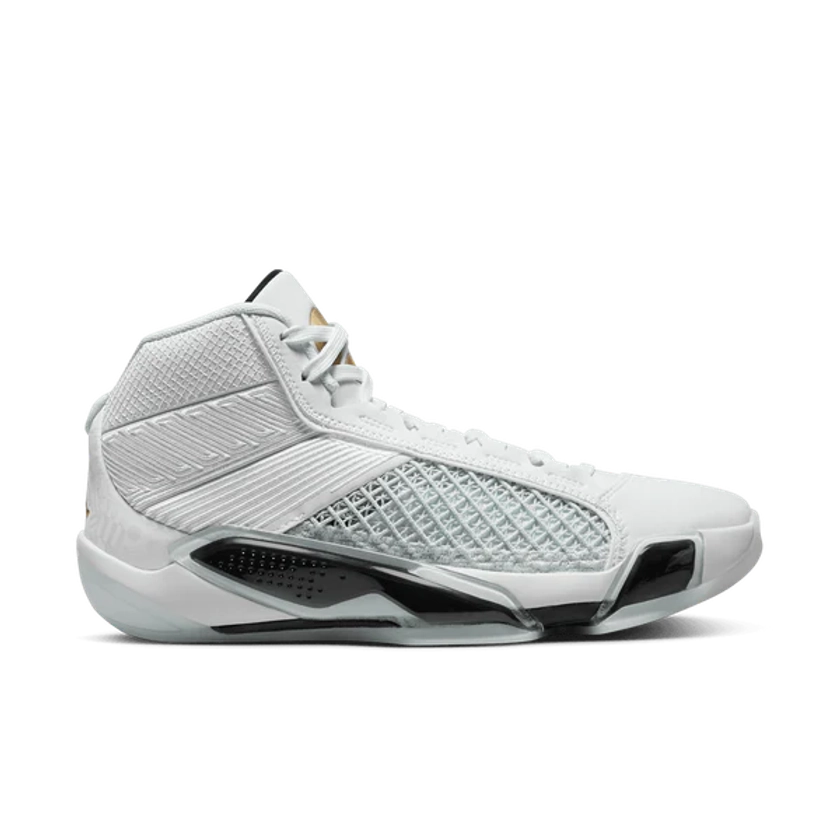 Air Jordan XXXVIII "FIBA" Basketball Shoes 'White/Gold/Platinum' 21 / WHITE/METALLIC GOLD-PURE PLATINUM