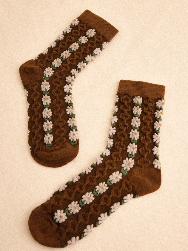 Floral Daisy Socks | Apricot Clothing