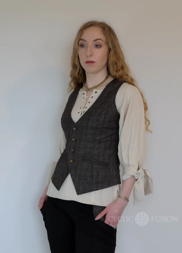 MORGAN VEST | Tweed Vest, Women's Classic Vintage Look, Coloured Women's Vest, Folk Waistcoat, Celtic Waistcoat, Celtic, Dandy.