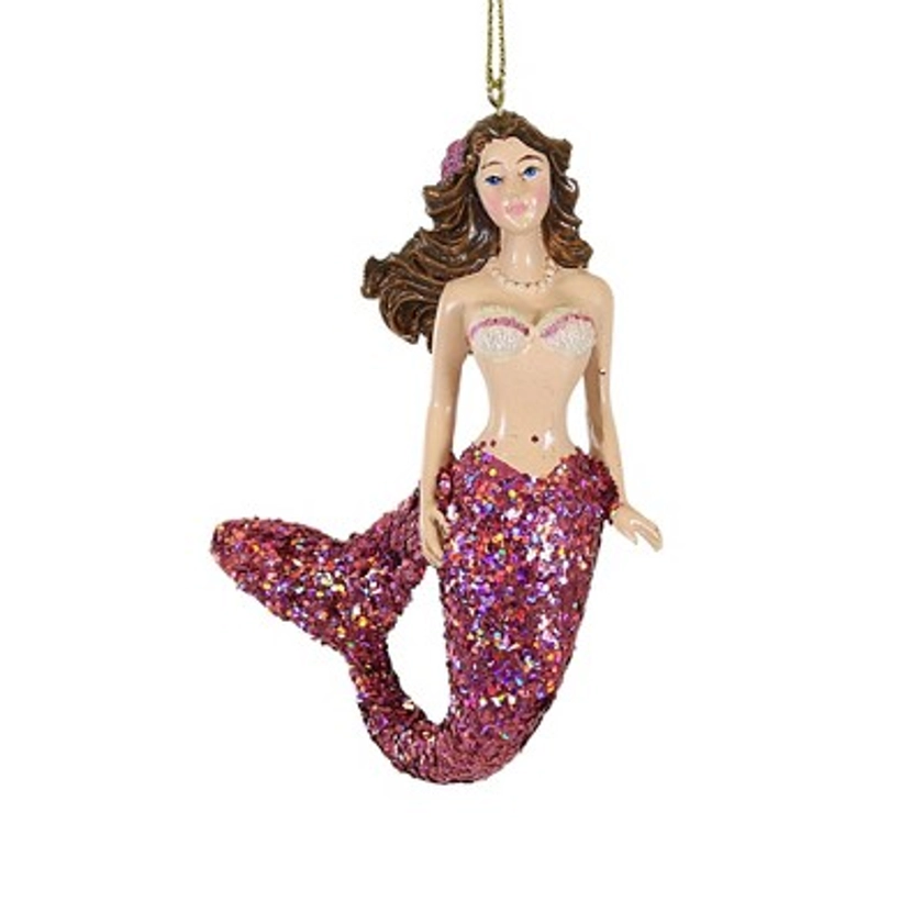 Kurt S. Adler 4.25 In Mermaid With Glittered Tail Shells Swim Aquatic Tails Tree Ornaments