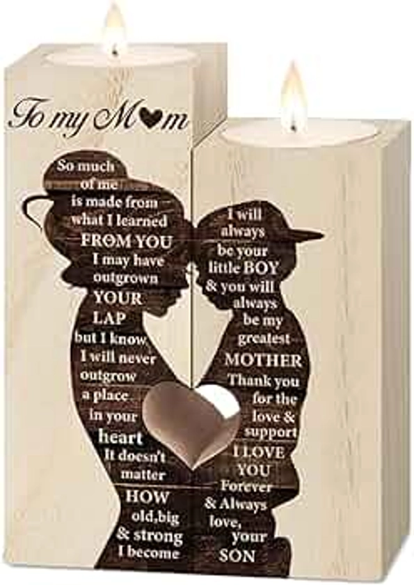 Mum Birthday Gifts, Best Gifts for Mum Candlestick Candle Holder,Mum Gifts from Son, Birthday for Mummy,Stepmum,New Mum,Mother in Law on Her Birthday, Presents for Mum Heart-shaped