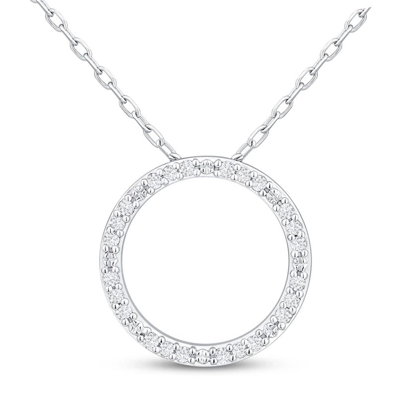 Diamond Eternity Circle Necklace 1/8 ct tw Sterling Silver 18"|Kay