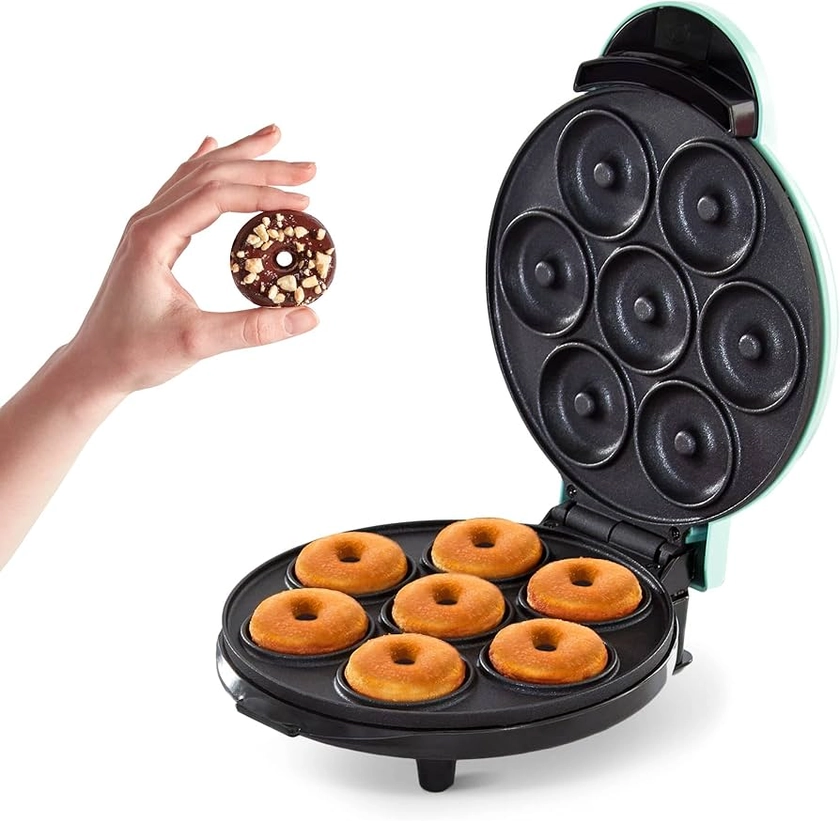 DASH Mini Donut Maker Machine for Kid-Friendly Breakfast, Snacks, Desserts & More with Non-stick Surface, Makes 7 Doughnuts - Aqua