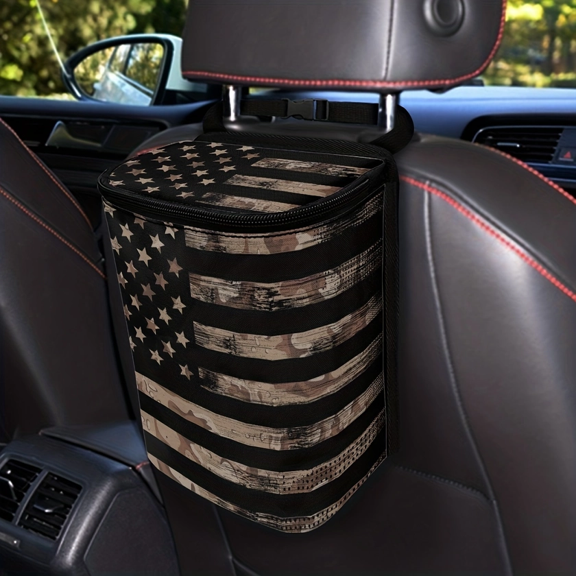 Vintage American Flag Car Trash Trash Bag Holder Bin Car - Temu