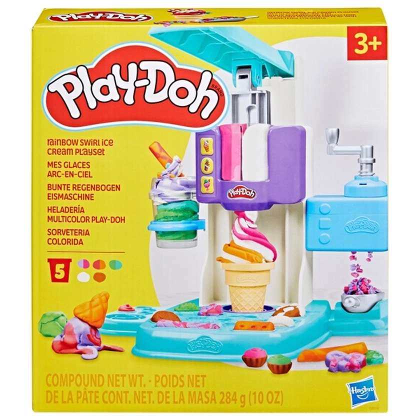 Play-Doh Rainbow Swirl Ice Cream Playset | Smyths Toys UK