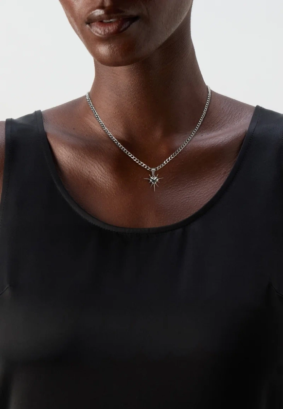 FAINZ SPIKE HEART CHAIN UNISEX - Collier - silver-coloured/argenté - ZALANDO.FR