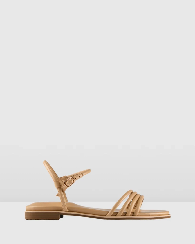 QUIERA FLAT SANDALS NATURAL LEATHER
