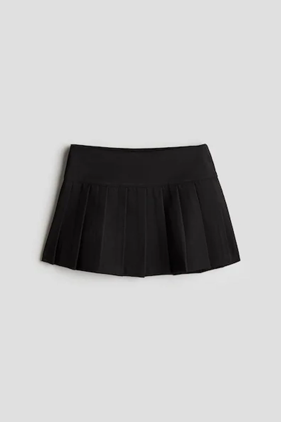 Pleated twill skirt