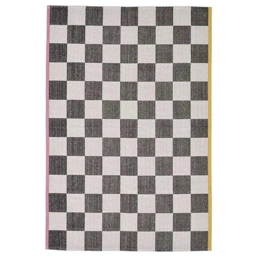 KLASSRUM tapis tissé à plat, blanc/noir, 133x195 cm - IKEA