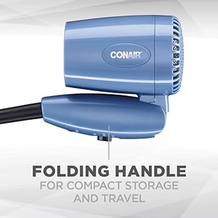 Amazon.com: Conair Travel Hair Dryer with Dual Voltage, 1600W Compact Hair Dryer with Folding Handle, Travel Blow Dryer : Everything Else