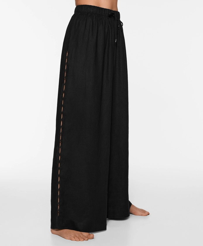 Straight cut 100% linen trousers | OYSHO United Kingdom