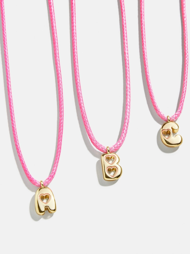 Pretty in Pink Kids Initial Necklace - Pink