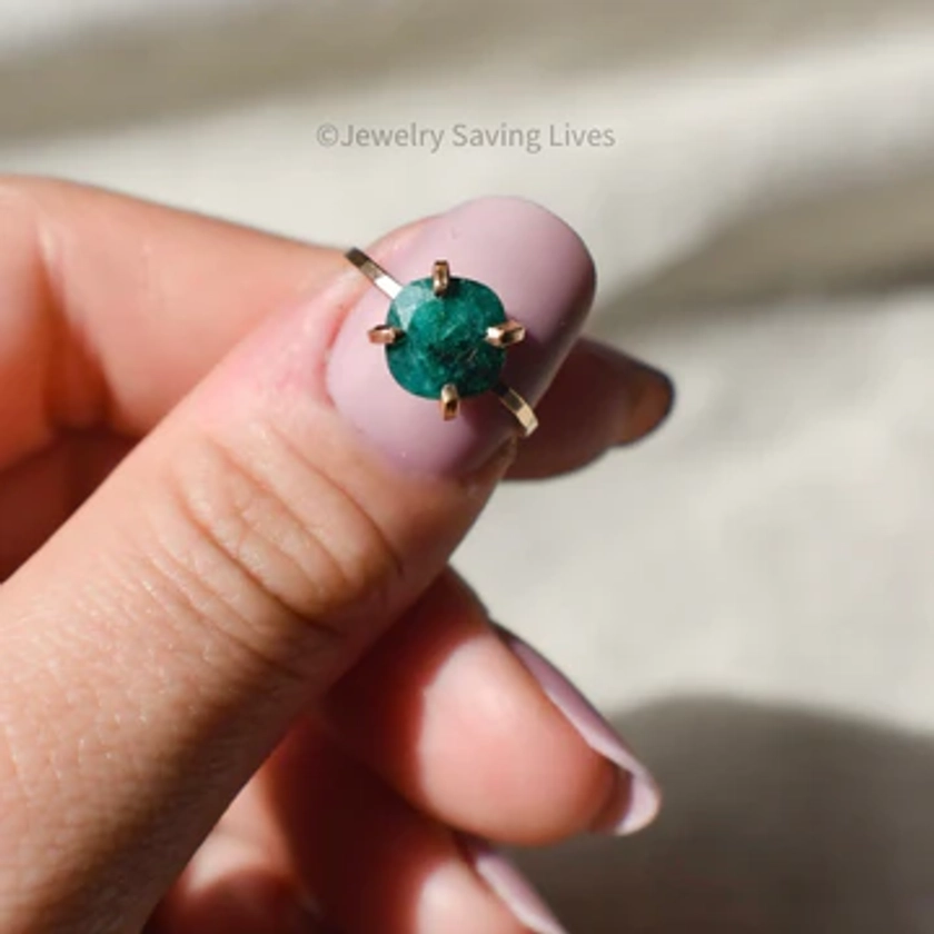 The Ashley - Natural Emerald