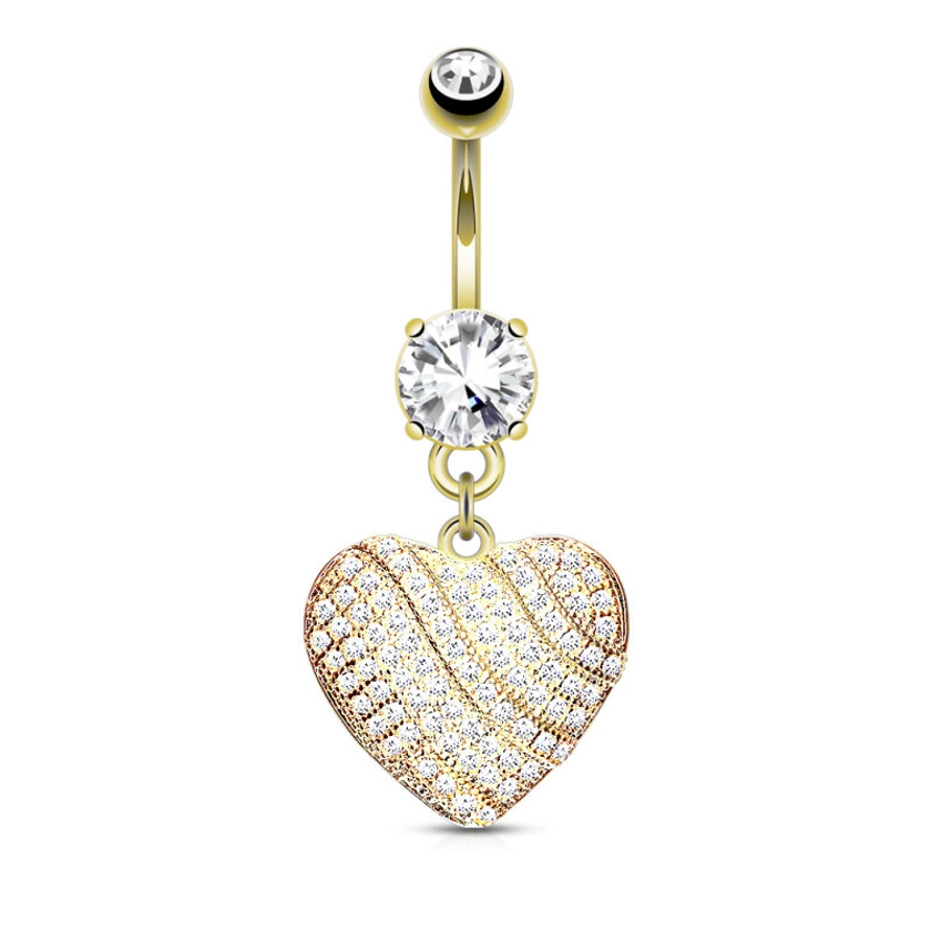 Bauchnabelpircing mit 14K Goldüberzug 'Glowing Heart', € 14,95