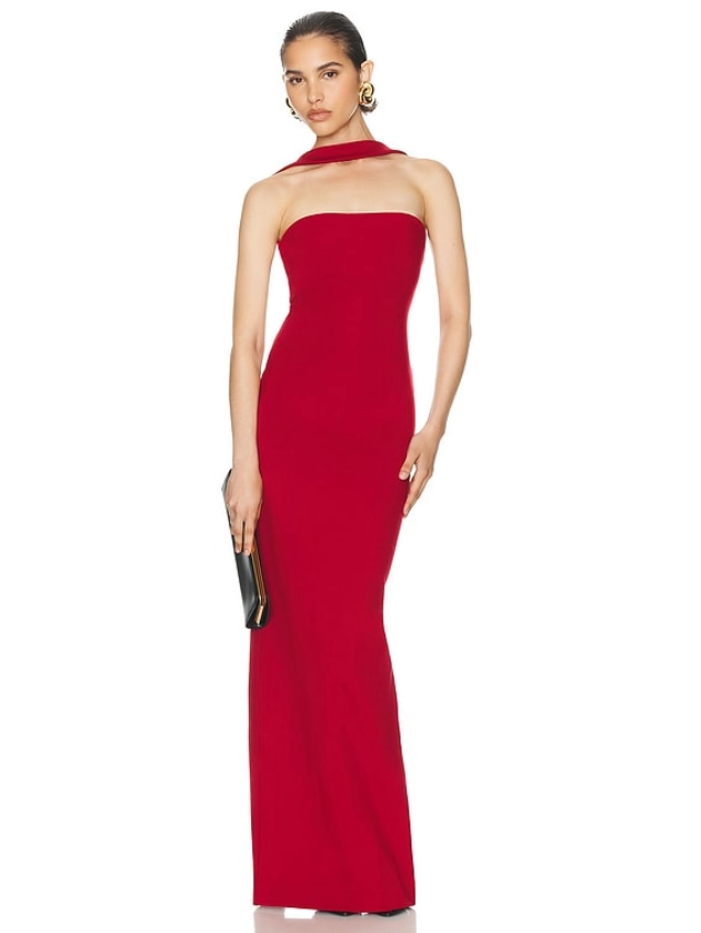 Helsa The Stephanie Dress in Deep Red | FWRD