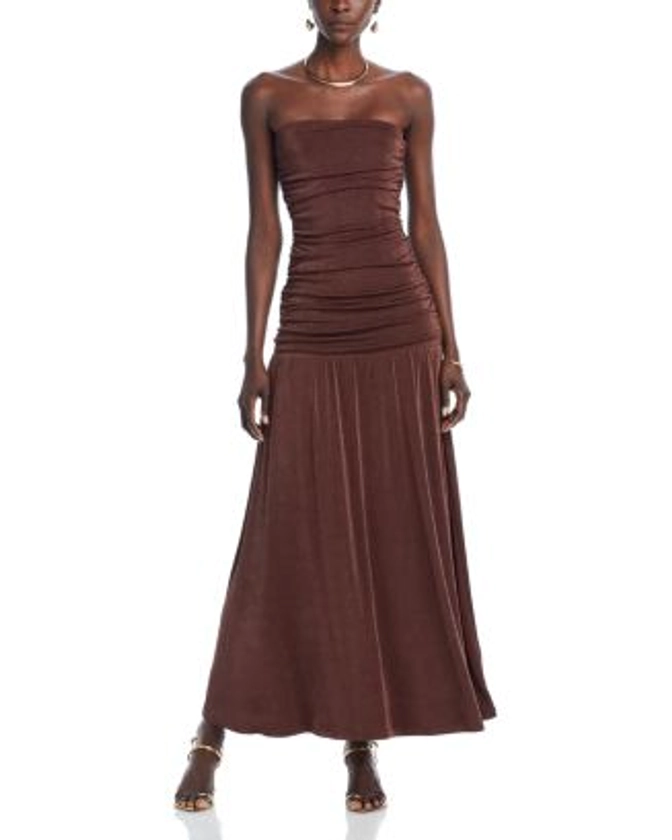 Line & Dot Strapless Midi Dress Women - Bloomingdale's