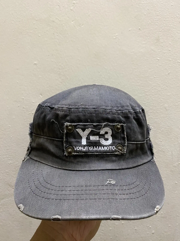 Vintage Y2K Distressed Y3 Cap Yohji Yamamoto hat | Grailed