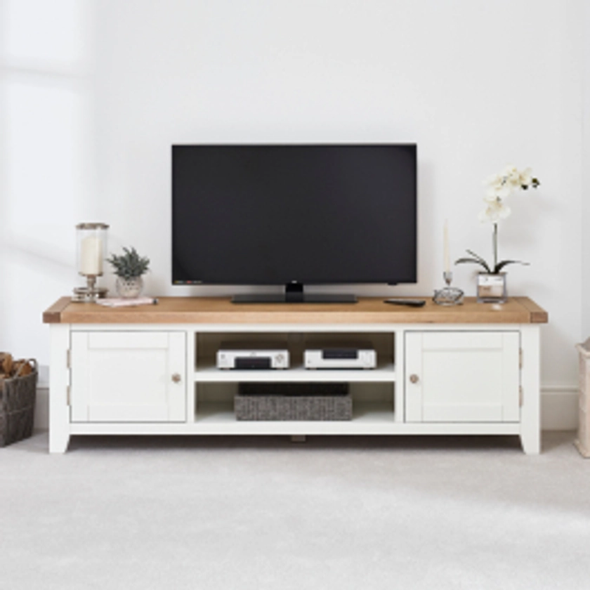 Cheshire White Painted Large Widescreen TV Unit - Up to 80